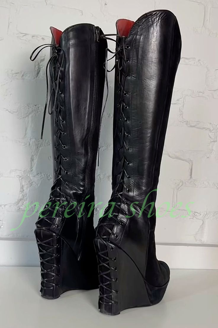 Vintage Zipper - Sepatu Boots Wanita Model Platform Wedges