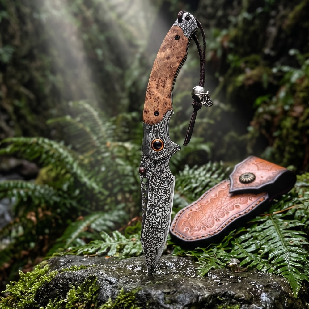 Pisau Lipat Pola Damaskus Keku - Collectible Vintage Tools ulasan dan harga
