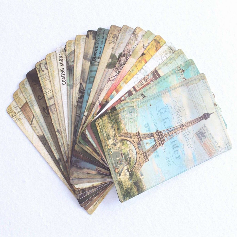 Baru 32Pcs Vintage Bangunan Te - Collectible Vintage Greeting Cards ulasan dan harga